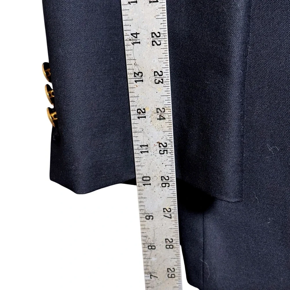 Vintage Lauren Ralph Lauren Black Wool Blazer Gold Buttons 90s Classic